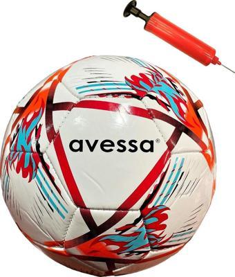 Avessa FT150-100KB Futbol Topu Kırmızı Beyaz 3 astar Pompalı