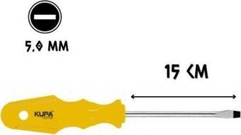 Kupa Tornavida Mıknatıslı DÜZ Uçlu 5.0 - 15 cm.
