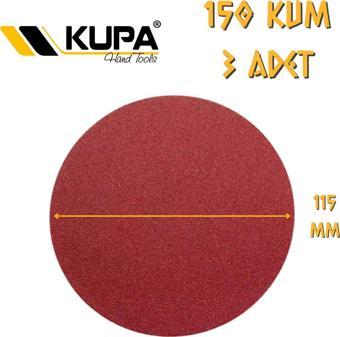 Kupa Yuvarlak Cırt Zımpara 115 mm - P150 Kum - 3 Adet