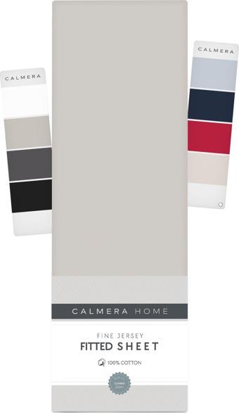 Calmera Home Çift Kişilik %100 Pamuk Penye Lastikli Çarşaf - 160 x 200 cm Açık Gri