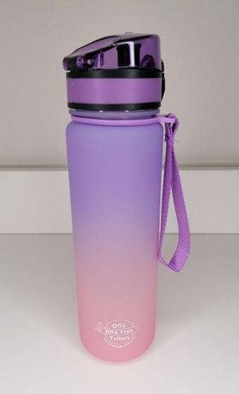 Shopset 650 Ml Tritan Motivasyonlu Su Matarası (Lila - Pembe)