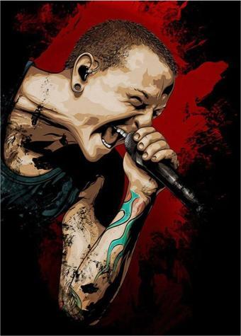 Ekart Chester Bennington Müzisyen Hediyelik Ahşap Tablo 35 cm x 50 cm