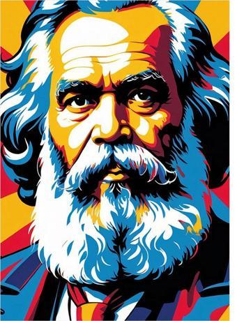 Ekart Karl Marx Dekoratif ahşap Tablo 50 cm x 70 cm