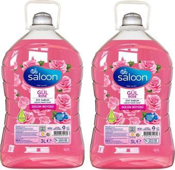 Saloon Sıvı Sabun Gül 3 LİTRE*2 TOPLAM 6 LİTRE GÜL KOKULU SIVI SABUN