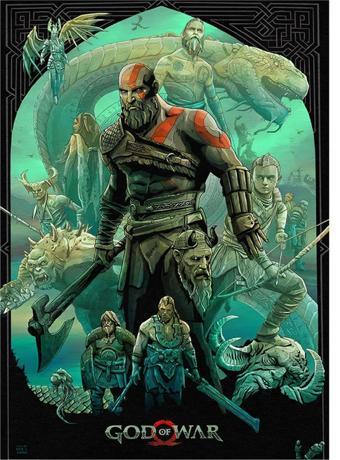 Ekart God Of War Desenli Ahşap Tablo 50 cm x 70 cm