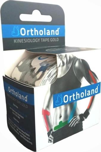 Ortholand Kinesio Ağrı (Sporcu) Bandı 5cmx5m - Gri Kamuflaj