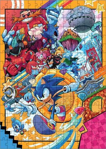 Ekart Ahşap Mdf Puzzle Yapboz Kirpi Sonic 255 Parça 35 x 50 cm