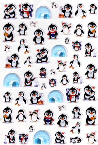 Sticker Kabartmalı A4 Boyutunda Stiker Defter, Planlayıcı Etiket-(lim545) - Sevimli Penguen