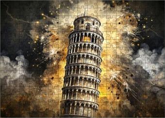 Tablomega Ahşap Mdf Puzzle Yapboz Pisa Kulesi 255 Parça 35 x 50 cm