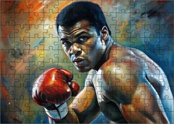 Ekart Ahşap Mdf Puzzle Yapboz Boksör Muhammed Ali 120 Parça 25 x 35 cm