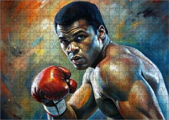 Ekart Ahşap Mdf Puzzle Yapboz Boksör Muhammed Ali 255 Parça 35 x 50 cm