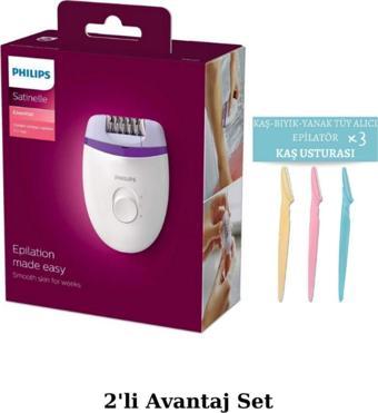 Philips Epilatör - Epilasyon Cihazı Makinesı - Yüz Jileti Ve Kaş Usturası 3'lü Ustura 2'li Avantaj