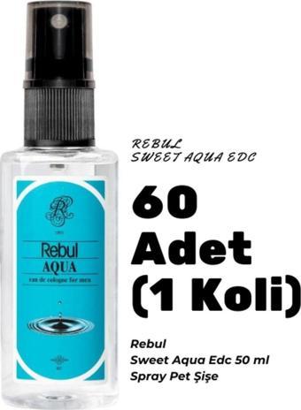 Rebul Aqua Edc 50ml Spray Pet Şişe 60 Adet (1 koli) Aqua Kokulu Kolonya