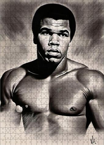 Ekart Ahşap Mdf Puzzle Yapboz Boksör Muhammed Ali 500 Parça 50 x 70 cm