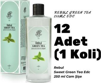 Rebul Green Tea Edc 250 ml Cam Şişeli Yeşil Çay Kolonyası 12 Adet (1 Koli)