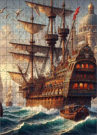 Ekart Ahşap Mdf Puzzle Yapboz Osmanlı Donanması Kadırga 255 Parça 35 x 50 cm