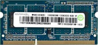 Ramaxel RMT3160EB68FAW-1600 8GB PC3-12800 1600MHz 204pin  SODIMM CL11 1.35V Non-ECC DDR3 notebook bellek