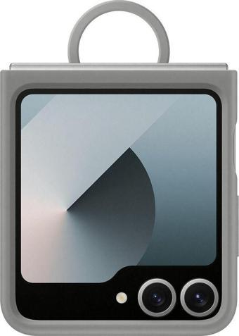 Galaxy Z Flip 6 Yüzüklü Silikon Kılıf - Gri