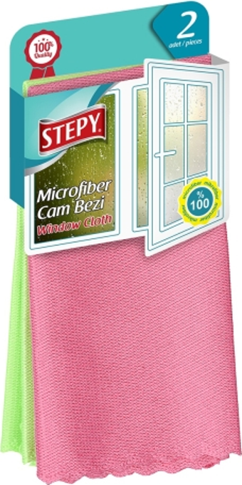 STEPY MİKROFİBER CAM BEZİ 30X30CM 2 Lİ