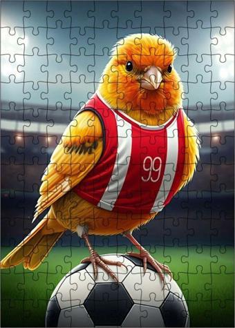 Ekart Ahşap Mdf Puzzle Yapboz Futbol Kanaryası 120 Parça 25 x 35 cm