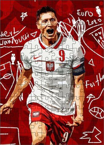 Ekart Ahşap Mdf Puzzle Yapboz lewandowski futbolcu 120 Parça 25 x 35 cm