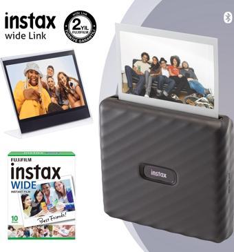 Instax Wide Link Gri Yazıcı 10lu Film ve Pleksi Çerçeve