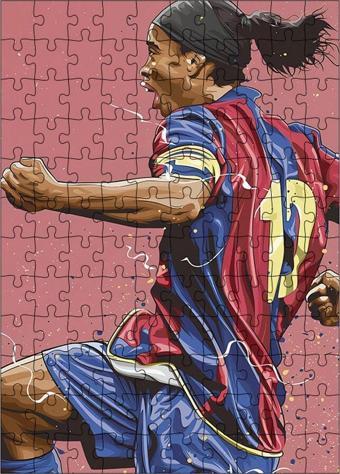 Ekart Ahşap Mdf Puzzle Yapboz Ronaldinho Futbolcu 120 Parça 25 x 35 cm