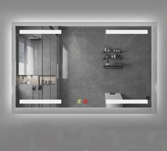 (h)70x100 cm Buğu Çözücülü Dokunmatik Işıklı Kumlamalı Banyo Aynası