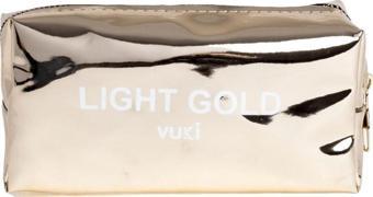 Vuki Aynalı Şeffaf Fermuarlı Kalem Kutu Light Gold VK-0117-03