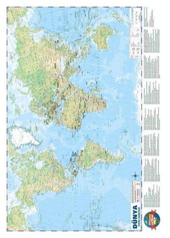 Dünya Siyasi-Fiziki Haritası 50x70 - Kolektif  - Mep Medya Yayınevi