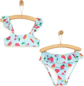 HelloBaby Fırfırlı Meyve Desenli Bikini Takımı Kız Bebek