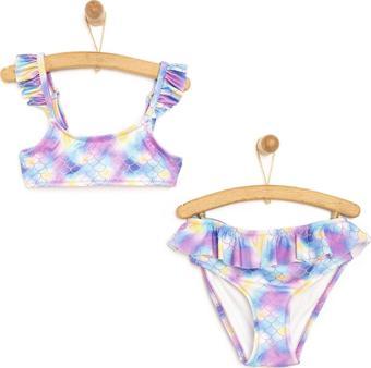 HelloBaby Fırfırlı Pul Desenli Bikini Takımı Kız Bebek