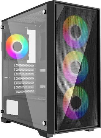 GAMEBOOSTER PB-P711B Powersız Siyah Mesh Panel Mid Tower ATX Kasa