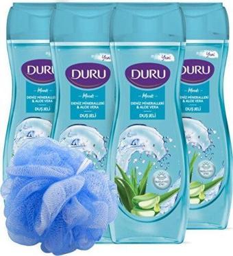 Duru Moods Deniz Mineralleri & Aloe Vera Duş Jeli Duş Lifi Ile Birlikte 4x450ml