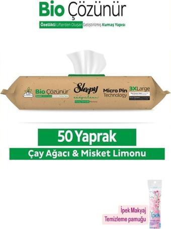 Easy Clean Bio Çözünür Çay Ağacı Ve Misket Limonu Yüzey Temizlik Havlusu (50 YAPRAK) Hediye