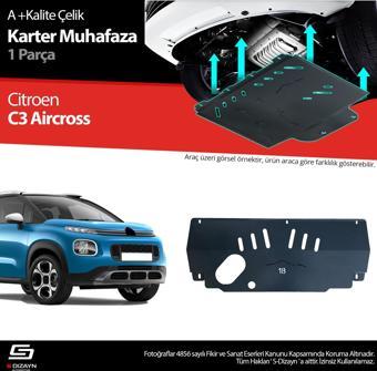 S-Dizayn Citroen C3 Air Cross Çelik Karter Muhafaza Koruma 2017 Üzeri A+ Kalite