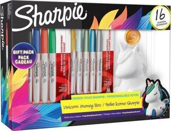 Sharpie Fine Markör Kumbara Hediyeli 16lı Set Tek Boynuz