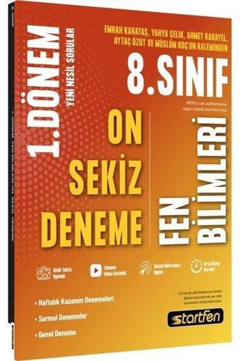 8. Sınıf 1. Dönem 18'Li Fen Bilimleri Denemesi - Startfen Yayınları