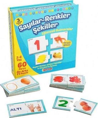 DiyToy Eğlenceli Sayılar Renkler Şekiller Eğitici Oyun