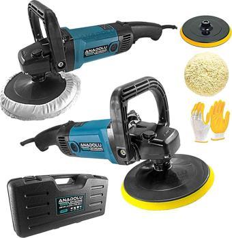Anadolu Strong ANS1002-A Profesyonel Devir Ayarlı 180mm 6 Kademeli Polisaj Makinesi Hediyeli Set