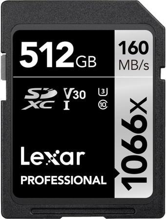 Lexar Professional 512 GB 1066X SDXC Hafıza Kartı