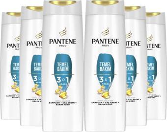 Pantene 3'Ü 1 Arada Temel Bakım Şampuan 400 Ml 6 Adet