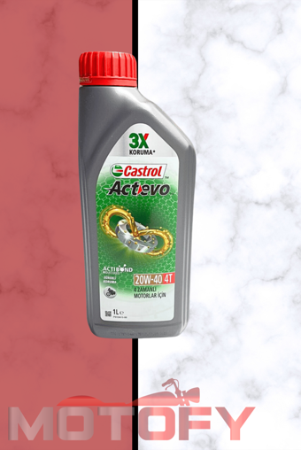CASTROL ACTEVO 20W-40 4T MOTOSİKLET YAĞI 2023 ÜRETİM TARİHLİ