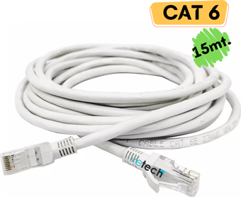 Vetech CAT6 15mt Lan Ethernet Kablosu Fabrikasyon Internet Ağ Kablo