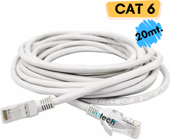 Vetech CAT6 20mt Lan Ethernet Kablosu Fabrikasyon Internet Ağ Kablo