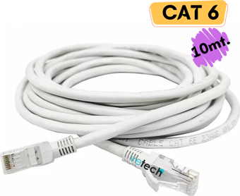 Vetech CAT6 10mt Lan Ethernet Kablosu Fabrikasyon Internet Ağ Kablo