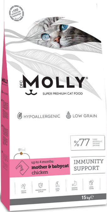 Molly Düşük Tahıllı Hypoallergenic Mother & Babycat Tavuklu Yavru Kedi Maması 15 Kg