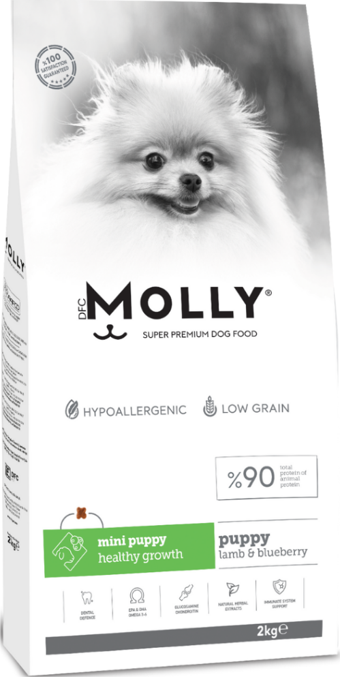 Molly Mini Puppy Kuzu Etli & Yaban Mersinli Küçük Irk Yavru Köpek Maması 2 Kg