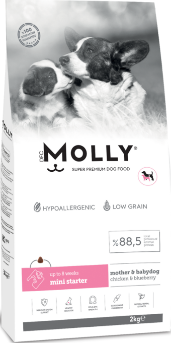 Molly Mini Starter Mother & Baby Dog Tavuklu & Yaban Mersinli Yavru Köpek Maması 2 Kg