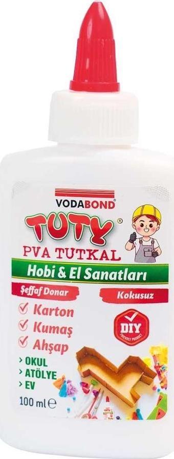 VodaBond Tuty PVA Karton-Ahşap-Kumaş Tutkalı Şeffaf 100 ml.